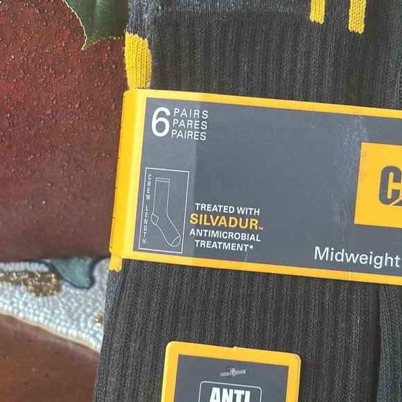Brand New Caterpillar 6-Pack Midweight Boot Socks Black Crew Cushioned Anti Odor - Picture 4 of 14